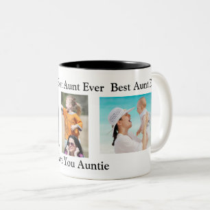 Best Auntie Ever   Personalized Photo Two-Tone Coffee Mug
