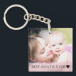 Best Auntie Ever Photo Keychain<br><div class="desc">"Best Auntie Ever" and your photo on front with your own personalised message on the back.</div>