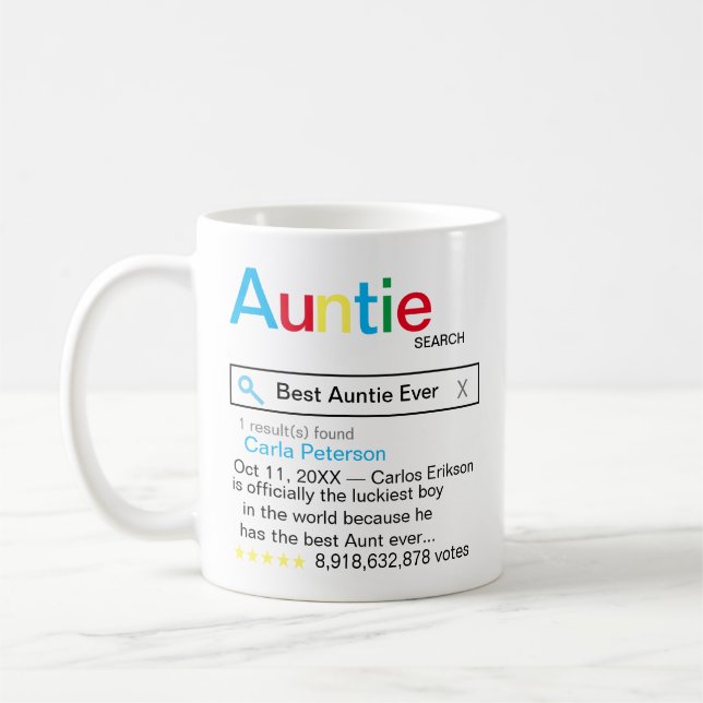 Best Auntie Ever Search engine Result message Coffee Mug (Left)
