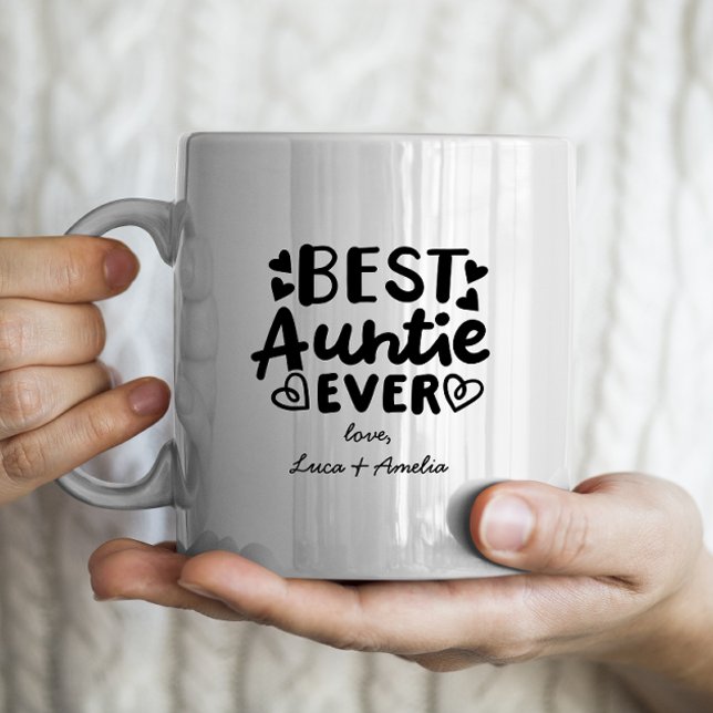 "Best Auntie ever" with personalized kids names Coffee Mug (Creator Uploaded)