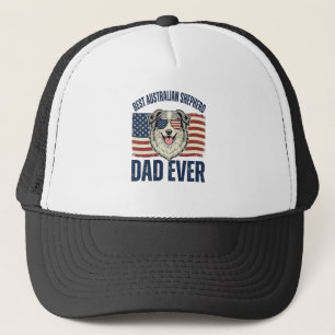 Best Australian Shepherd Dad Ever Patriotic Trucker Hat