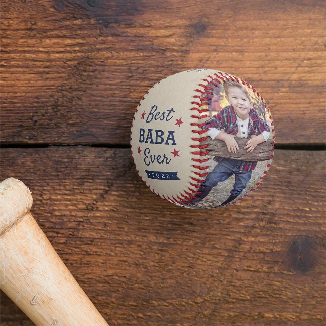 Best Baba Ever | Custom Grandpa Photo Baseball (Creator Uploaded)