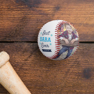 Best Baba Ever Grandpa Father's Day Photo Baseball