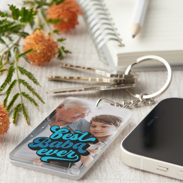 Best Baba Ever | Grandpa Photo Keychain (Front Right)