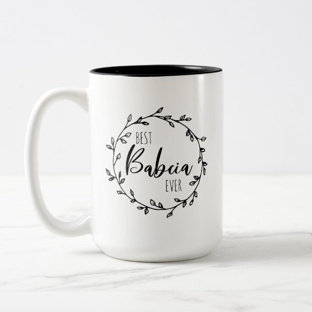 Best Babcia Ever Two-Tone Coffee Mug (Left)