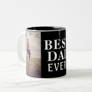 Best Bad Ever Black Father`s Day 2 Photo Collage Two-Tone Coffee Mug