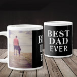 Best Bad Ever Father`s Day 2 Photo Collage Black Large Coffee Mug<br><div class="desc">Best Bad Ever Father`s Day 2 Photo Collage Black Giant Coffee Mug. Personalize the mug with your photos - insert two photos into the templates. Modern white bold typography Best Dad Ever - you can change any part of the text if you want. Create your own personalized Father`s day gift...</div>
