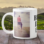 Best Bad Ever Father`s Day 2 Photo Collage  Large Coffee Mug<br><div class="desc">Best Bad Ever Father`s Day 2 Photo Collage Giant Coffee Mug. Personalize the mug with your photos - insert two photos into the templates. Modern black bold typography Best Dad Ever - you can change any part of the text if you want. Create your own personalized Father`s day gift for...</div>