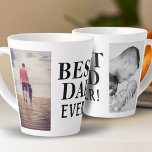 Best Bad Ever Father`s Day 2 Photo Collage Latte Mug<br><div class="desc">Best Bad Ever Father`s Day 2 Photo Collage Latte Mug. Personalize the mug with your photos - insert two photos into the templates. Modern black bold typography Best Dad Ever - you can change any part of the text if you want. Create your own personal Father`s day gift for a...</div>