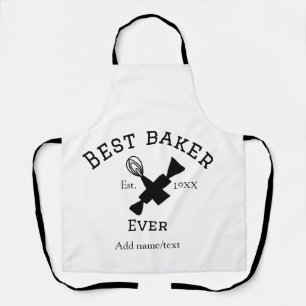 Best baker ever add name text baking est year cook apron