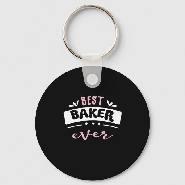 Best Baker Ever Gift Idea Keychain (Front)