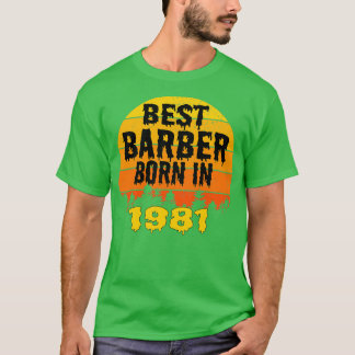 Best Barber Born In 1981 Birthday Vintage T-Shirt