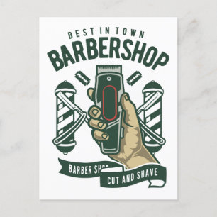 Best Barbershop Vintage Logo Canvas  Postcard
