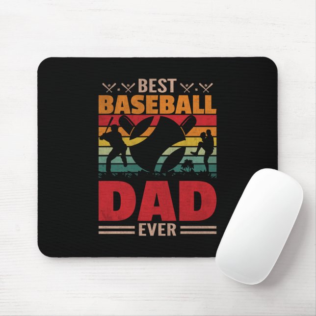 Best Baseball Dad Ever Mouse Pad (With Mouse)