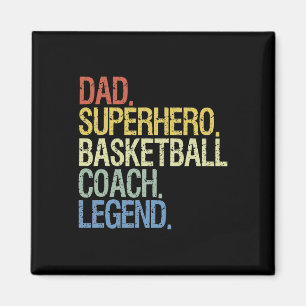 Best Basketball Dad Coach Ever Retro Fathers Day B Magnet