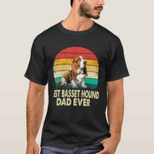 Best Basset Hound Dad Ever Retro Vintage T-Shirt