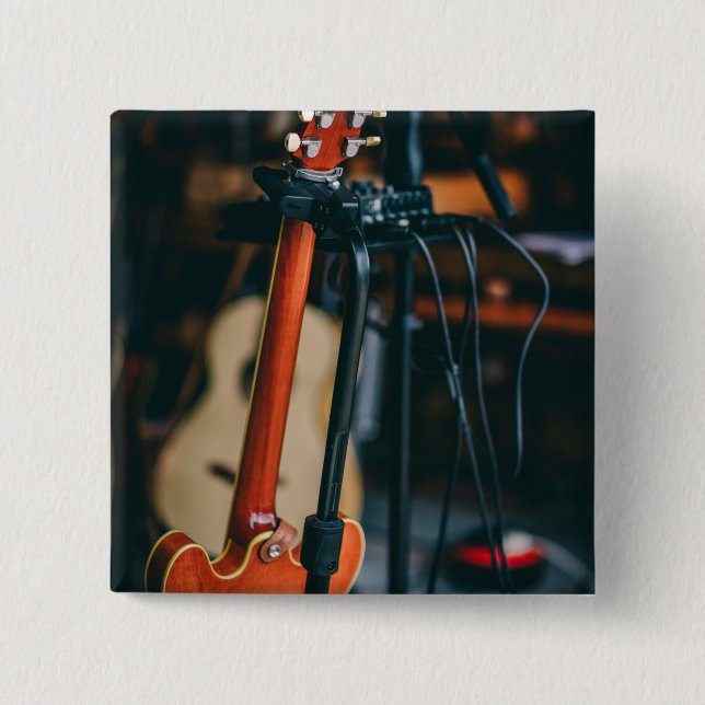 Best Bassist Gift 2 Inch Square Button (Front)