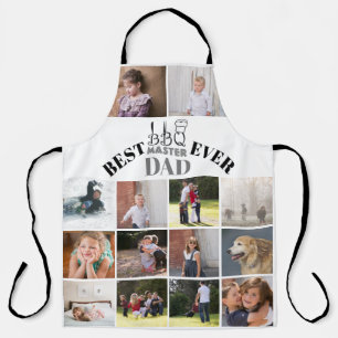 Best BBQ master dad Fathers Day grey photo Apron