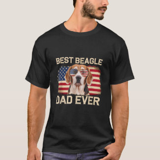 Best Beagle Dad Ever Beagle Dog Lover Patriotic T-Shirt
