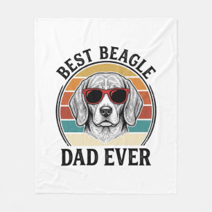 Best Beagle Dad Ever Vintage Beagle Shirt Design_1 Fleece Blanket