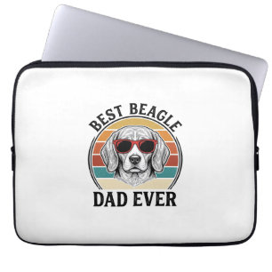 Best Beagle Dad Ever Vintage Beagle Shirt Design_1 Laptop Sleeve