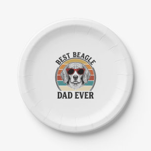 Best Beagle Dad Ever Vintage Beagle Shirt Design_1 Paper Plate