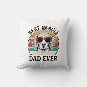 Best Beagle Dad Ever Vintage Beagle Shirt Design_1 Throw Pillow