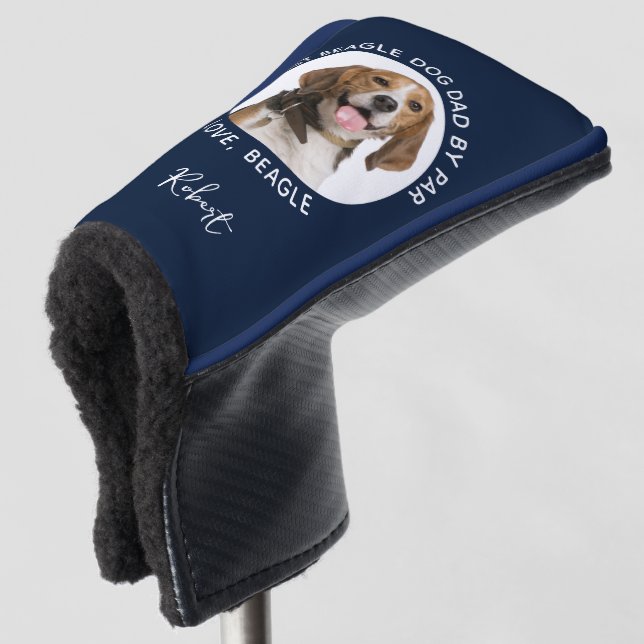 Best Beagle Dog Dad by Par Pet Photo Custom Golf Head Cover (3/4 Front)