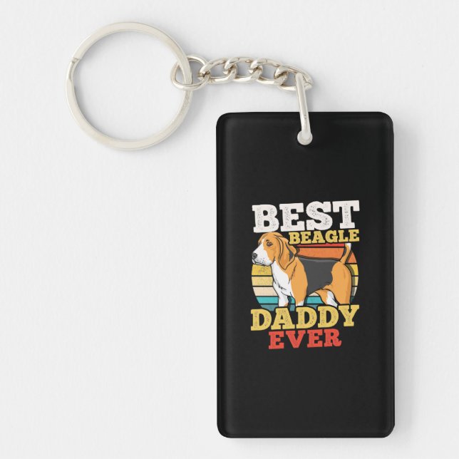 Best Beagle Dog Daddy Ever Keychain (Front)