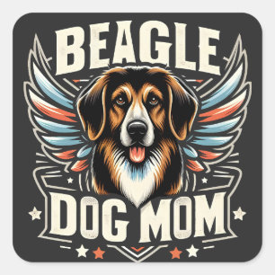 Best Beagle Dog Mom Ever - Beagle Dog Lover Gift Square Sticker
