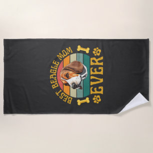 Best Beagle Mom Ever, Funny Beagle Dog Canine Beach Towel