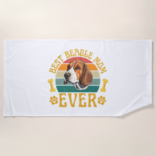 Best Beagle Mom Ever, Funny Beagle Dog Canine Beach Towel