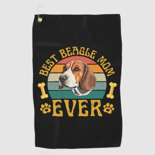 Best Beagle Mom Ever, Funny Beagle Dog Canine Golf Towel