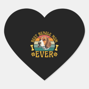 Best Beagle Mom Ever, Funny Beagle Dog Canine Heart Sticker