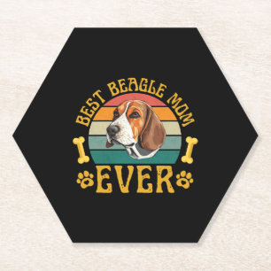 Best Beagle Mom Ever, Funny Beagle Dog Canine Paper Coaster