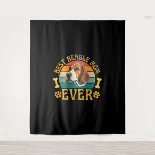 Best Beagle Mom Ever, Funny Beagle Dog Canine Tapestry
