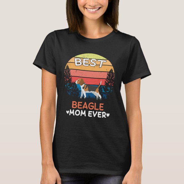 Best Beagle Mom Ever Retro Vintage T-Shirt (Front)