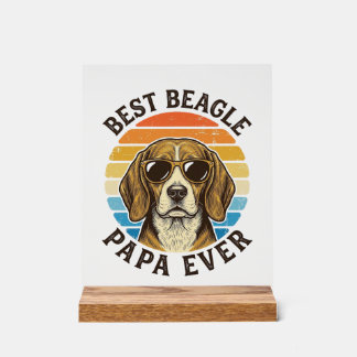 Best Beagle Papa Ever Vintage Dog Dad Shirt Design