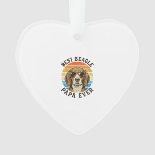 Best Beagle Papa Ever Vintage Dog Dad Shirt Design Ornament