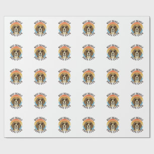 Best Beagle Papa Ever Vintage Dog Dad Shirt Design Wrapping Paper