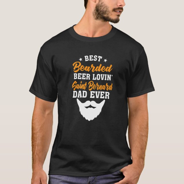 Best Bearded Beer Lovin' Border Collie Dad Dog T-Shirt (Front)