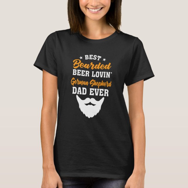 Best Bearded Beer Lovin' Border Terrier Dad Dog T-Shirt (Front)