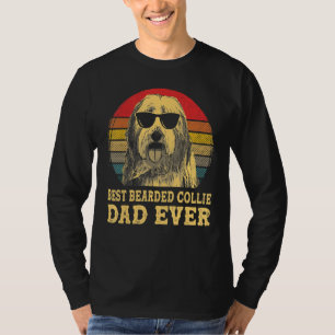 Best Bearded Collie Dad Ever Dog  Retro Vintage T-Shirt