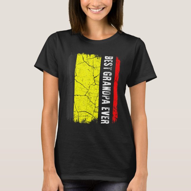 Best Belgian Grandpa Ever Belgium Flag Father's Da T-Shirt (Front)