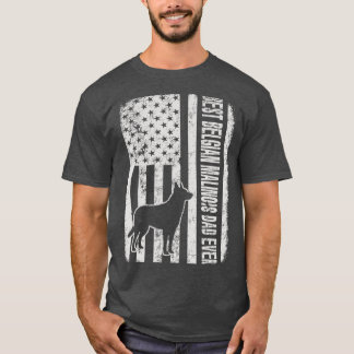 Best Belgian Malinois Dad Ever American Flag T-Shirt