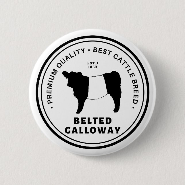 Best Belted Galloway Cattle Breed Badge Belties 2 Inch Round Button (Front)