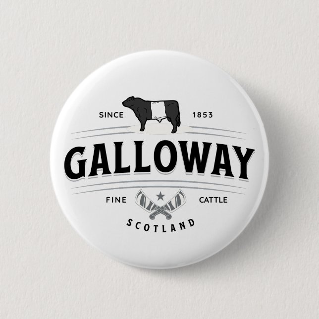 Best Belted Galloway Cattle Breed Badge Belties 2 Inch Round Button (Front)
