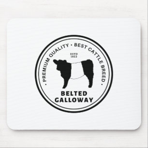 Best Belted Galloway Cattle Breed Badge Belties Mouse Pad