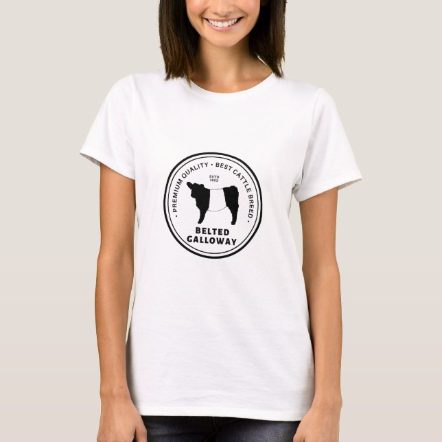 Best Belted Galloway Cattle Breed Badge Belties T-Shirt (Front)