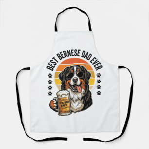 Best Bernese Dad Ever Vintage Dog Beer Shirt Desig Apron